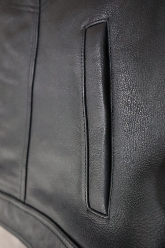 Leather Diamond Stitch Vest