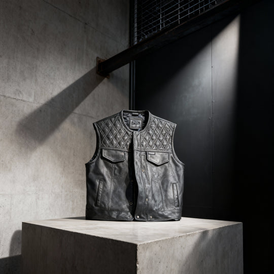 Leather Diamond Stitch Vest