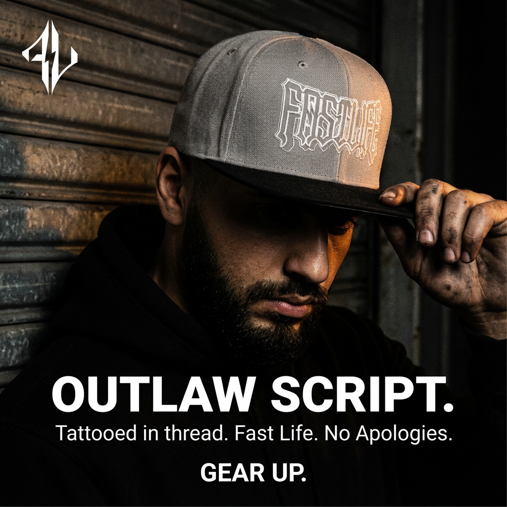 Outlaw Script Snapback Hat