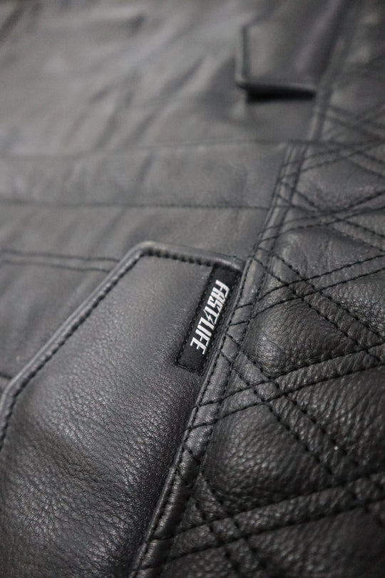 Leather Diamond Stitch Vest