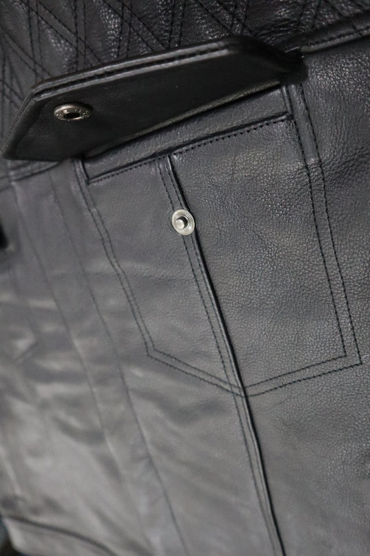 Leather Diamond Stitch Vest