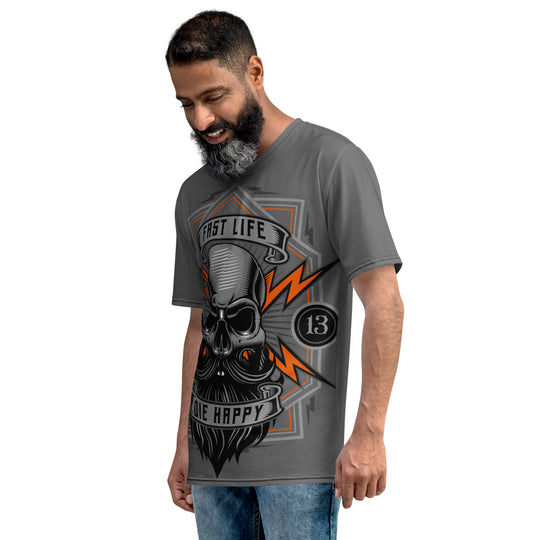 Casual motorcycle gear with Fast Skull Beard Dye Sub design, including motocross and Harley Davidson apparel for men and women2