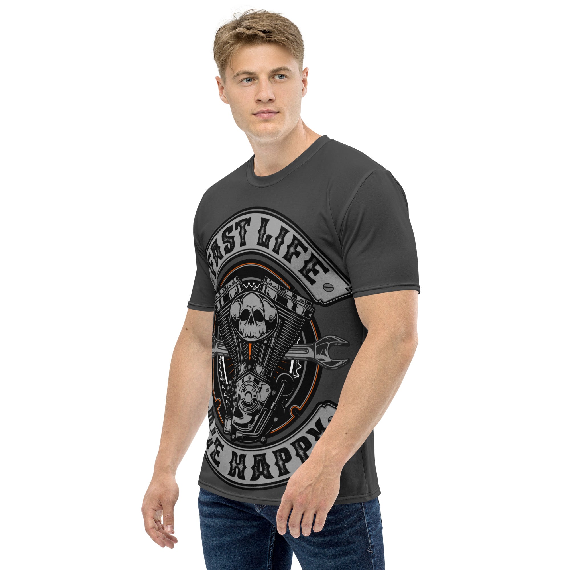 Casual motorcycle gear and apparel including motocross, Harley Davidson clothing for men and women, and outlaw biker clothes with Fast Life Club Style Dye Sub design2