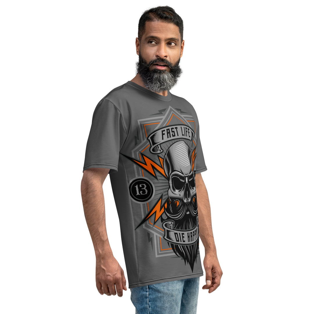 Casual motorcycle gear with Fast Skull Beard Dye Sub design, including motocross and Harley Davidson apparel for men and women3