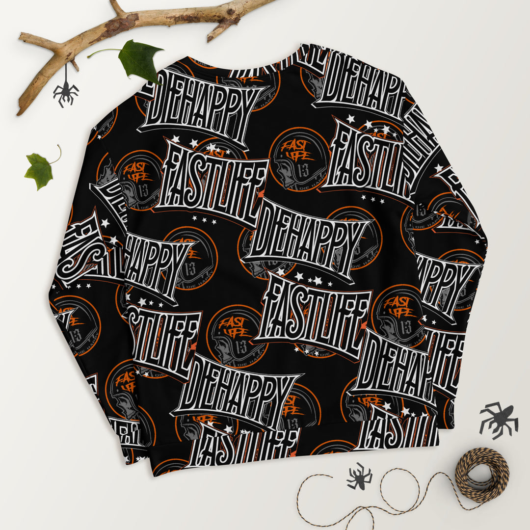 Fast Life All Over Sweatshirt with casual motorcycle gear and Harley Davidson apparel0