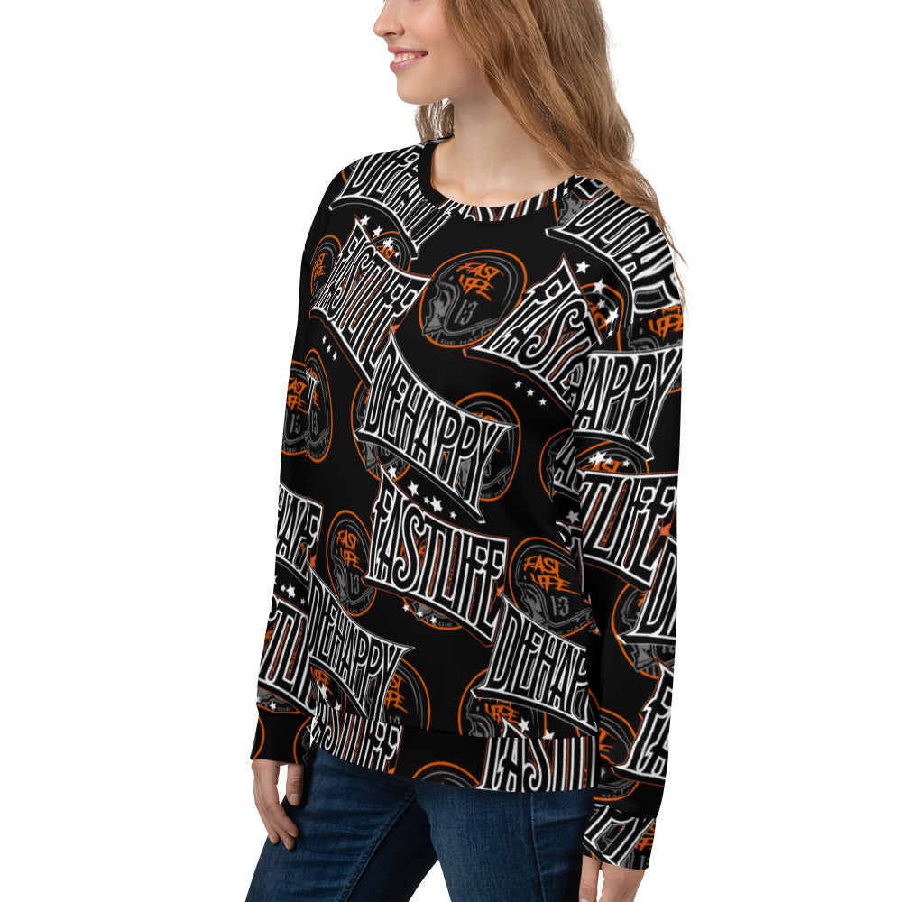 Fast Life All Over Sweatshirt with casual motorcycle gear and Harley Davidson apparel1