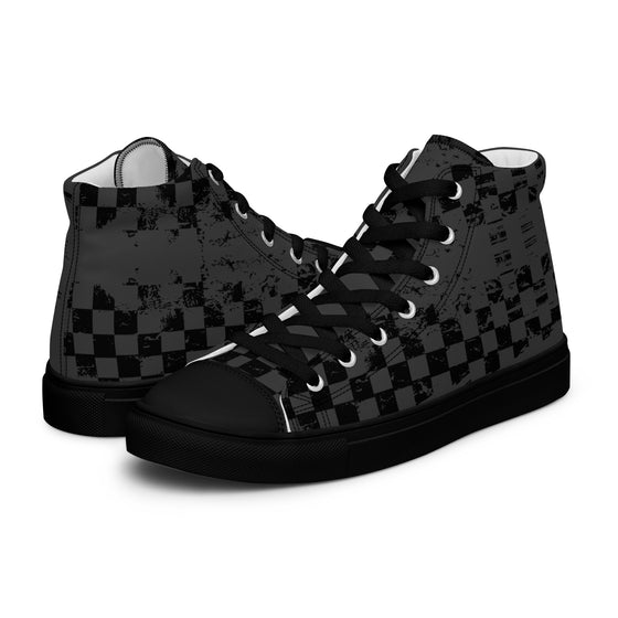 Fast Life Checkered - Men's High-Top Motorcycle Shoes