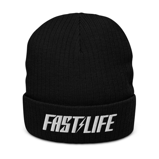 Casual motorcycle gear and accessories including motocross apparel, Harley Davidson men's and women's clothing, and Fast Life Ribbed knit beanie0