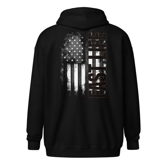 Fast Life Flag Hoodie - Motorcycle Apparel & Casual Biker Gear