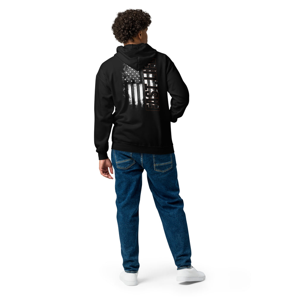 Fast Life Flag Zip Hoodie featuring casual motorcycle gear, motocross apparel, and Harley Davidson clothing for men and women0