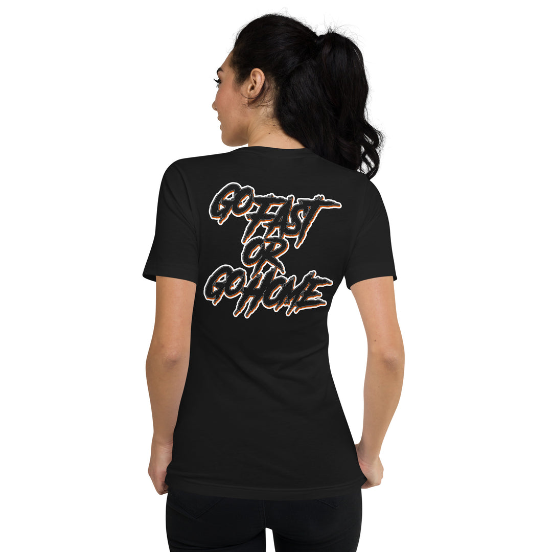 Women's V-Neck Go Fast or Go Home casual motorcycle gear and Harley Davidson apparel2